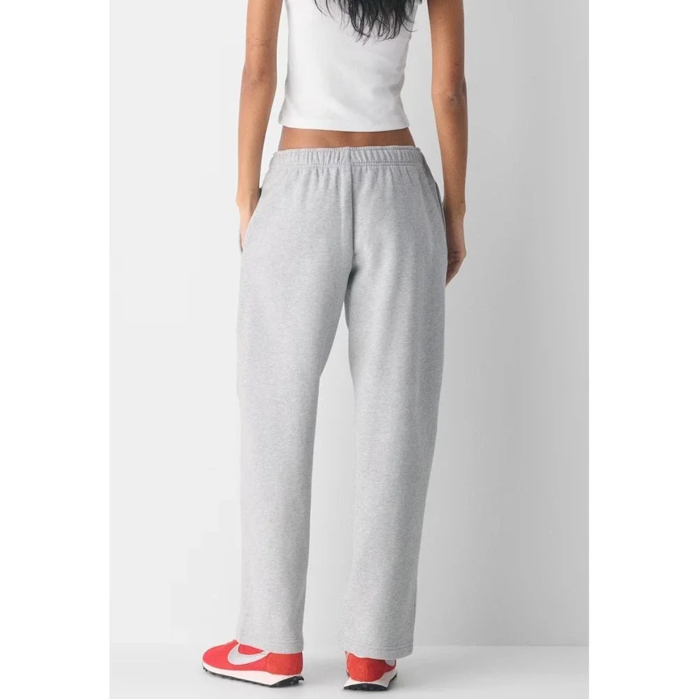Aritzia Tna Cozy Sweatfleece Mega Straight Sweatpants Heather Chrome XL Grey - Picture 4 of 7